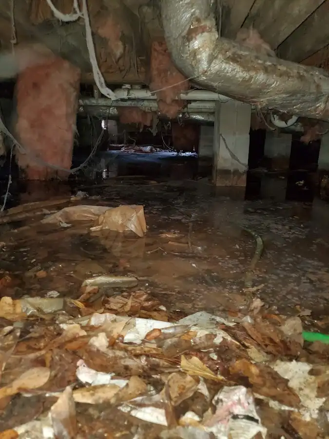 Crawl space flood assessment for Commercial Water Damage Restoration in Spring Lake Park